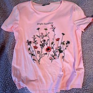 Pink floral T shirt
